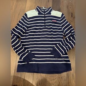 Vineyard Vines Navy and white Striped Women's Zip Up Sweatshirt